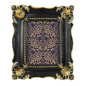6x8 Picture Frame for Wall and Tabletop, Vintage Photo Frames in Black with G... - Picture 1 of 7