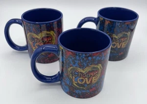 3 Colorful Splatter Paint Penzey's Spices Choose Love Coffee Tea Cup Mug 10 oz. - Picture 1 of 11