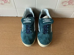 Mens Umbro Classic 5v5 Retro Sports Casual Trainers Green Suede Size UK8 - Picture 1 of 7
