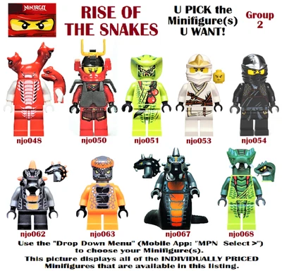 Genuine LEGO U PICK Ninjago RISE OF THE SNAKES Minifigures GROUP 2 **NEW** - Image 1 of 4
