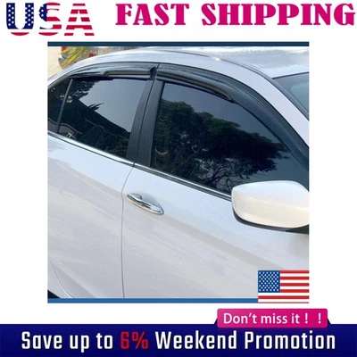 For 2015-2019 Hyundai Sonata Window Vent Visor Sun Rain Guard Wind Deflector NE* — 第 1/4 张图片