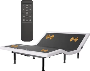 Full Adjustable Bed Frame with Massage Adjustable Bed Base with Wireless Remote - Picture 1 of 8