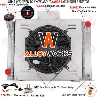 3 Row Radiator Shroud Fan for 1983-94 86 Ford Ranger Pickup V8 Engine Conversion - Image 1 of 4