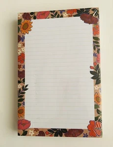 New Elum List Pad Notepad Wildflowers Border all Around 8" x 5 1/4" 100 Pages - Picture 1 of 11