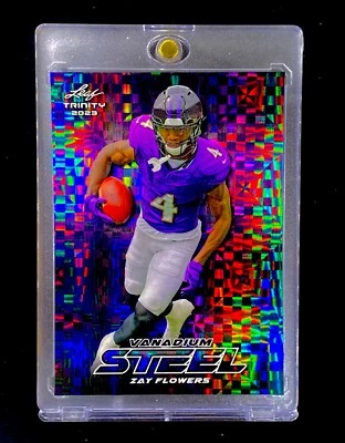 ZAY FLOWERS 1/1 ROOKIE PURPLE BLACK CHECKERBOARD REFRACTOR HOLO Card - RAVENS - Image 1 of 4