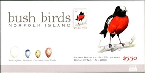 Folleto de estampillas de Norfolk Island Bush Birds 2009 de $5,50 como nuevo nunca montado, limpio - Imagen 1 de 2