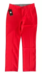 Pantalones de golf Hreski Performance cintura flexible elásticos rectos rojos brillantes para hombre 32 x 30 - Imagen 1 de 6