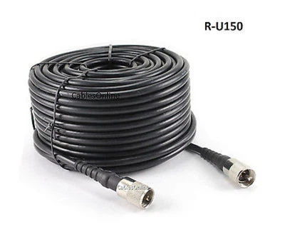 150ft RG8x Coax UHF (PL259) Male to Male 50 ohm Antenna Cable - R-U150 - Image 1 of 3