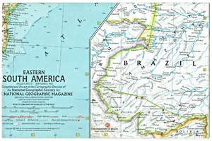 1962-9 September VTG Map EASTERN SOUTH AMERICA National Geographic EUC - A3+ - Picture 1 of 5