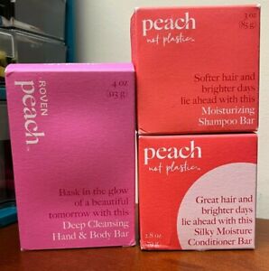 Peach not Plastic - lot - Shampoo, Conditioner and Soap Bars - Moisturizing- NEW