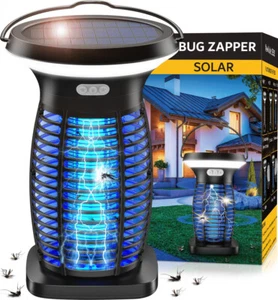 ZECHUAN Solar Bug Zapper Outdoor Waterproof, Portable Pest Control Electric Mosq - Picture 1 of 8