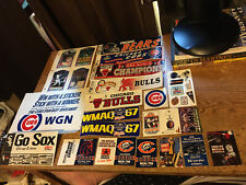 LOT OF CHICAGO SPORTS BUMPER STICKERS SCHEDULE BEARS BULLS CUBS WHITE SOX
