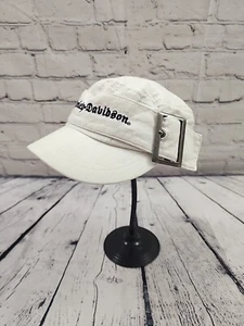 Y2K HARLEY-DAVIDSON Women sz S White Cadet Cap Hat Buckle Embroidered - Picture 1 of 8