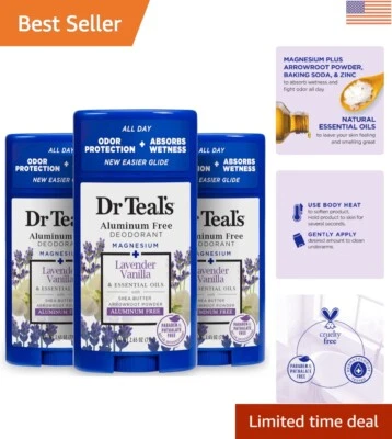 Aluminum-Free Lavender Vanilla Deodorant, Pack of 3 | Naturally Nourishing Care - Image 1 of 4