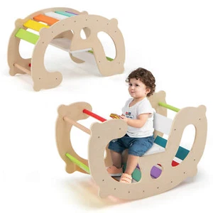 2-in-1 Rocking Horse Arch for Kids Montessori Climbing Toys W/ Rocker - Picture 1 of 8