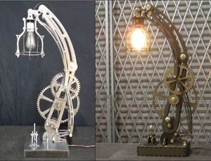 Lámpara Steampunk ACERO y MADERA Lámpara Patrones dxf Formato CNC Archivos en CD - Imagen 1 de 1