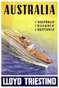 OCEAN LINERS 2164- Lloyd Triestino Australia Poster 12 x 18 Print - Picture 1 of 4