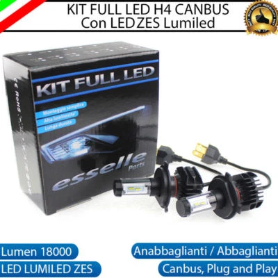 KIT LED H4 6000K CANBUS XENON 18000 LM LUMEN REALI FIAT SEICENTO 600 NO AVARIA - Immagine 1 di 4