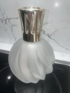 LAMPE BERGER CATALYTIC OIL LAMP SWIRL VINTAGE FROSTED GLASS+ BURNER WICK - Picture 1 of 6