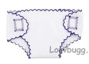 Purple Trim Baby Doll Diaper for Bitty or Born & OUR FREE SHIP ADDONS! LOVVBUGG! - Picture 1 of 12