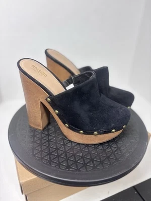 Mossimo Black Suede Platform Clogs size 6.5 women's slip on shoes - Image 1 of 4