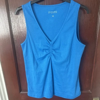 Blue Cotton Vest Peacocks Size 16 Bnwot - Image 1 of 4