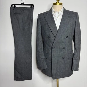 Traje de hombre Burberry vintage 40L 32W cabeza de clavo lana doble pecho doble ventilación pico - Imagen 1 de 15
