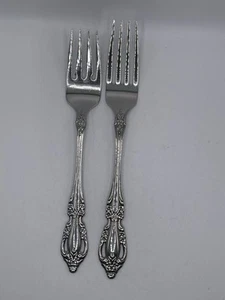 Oneida Distinction Deluxe Collection HH 18/8 Ornate Salad And Dinner Forks Lot 2 - Picture 1 of 7