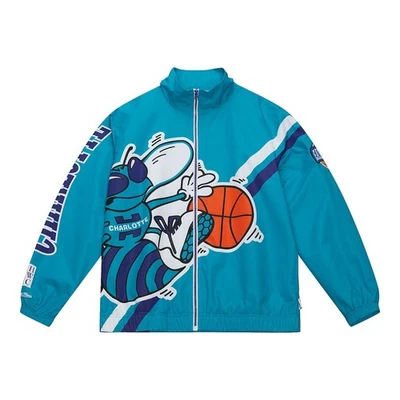 Chaqueta de calentamiento Mitchell & Ness NBA Charlotte Hornets logotipo explotado para hombre 3XL NUEVA Foto 1 de 4