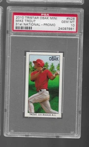2010 OBAK National Promo Mike Trout #N28 Los Angeles Angels PSA 10 GEM MT Rookie - Picture 1 of 2