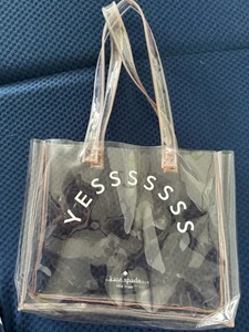 Kate Spade York Clear Bag Stylish Durable Vinyl Transaparent Women's Rare USED - Picture 1 of 3