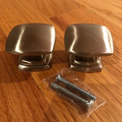 Hickory Hardware Euro Satin Nickel 1-1/2" Square Cabinet Knob Pull P2163-SN ~ S2 - Image 1 of 4