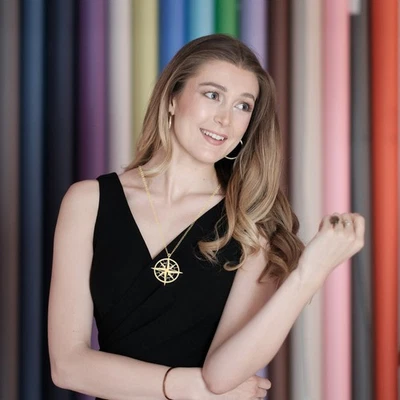  Kompassanhänger Halskette Mit Compass Damen Schlüsselbeinanhänger - Bild 1 von 4