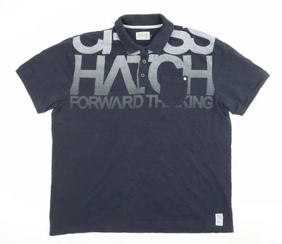 Camisa polo Crosshatch Black Label para hombre azul XL logotipo gráfico algodón Foto 1 de 4