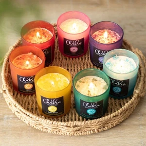 Chakra Crystal Chip Candles - Picture 1 of 8