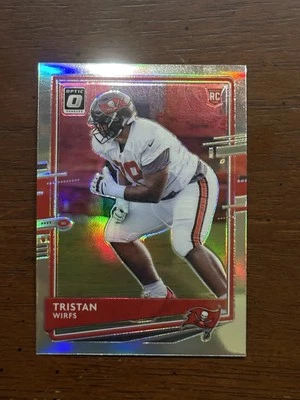 2020 Donruss Optic Tristan Wirfs Rookie SILVER HOLO Prizm RC Buccaneers - Image 1 of 2