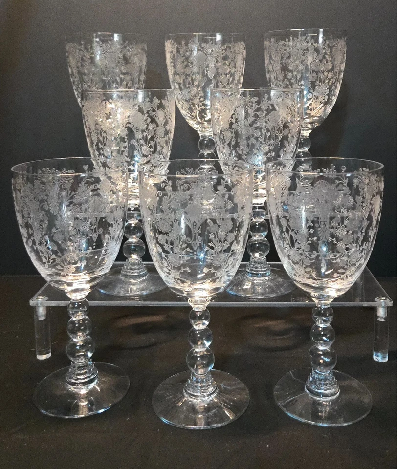 Grabado Duncan Miller First Love #5111 8 piezas, color cristal, copas de agua (GBR ECC) Foto 1 de 3