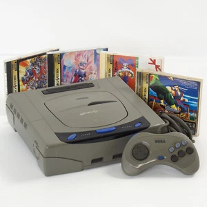 Sega Saturn Grey Console HST-3200 Tested System 4 Games NTSC-J -Maintained- 3973 - Picture 1 of 12
