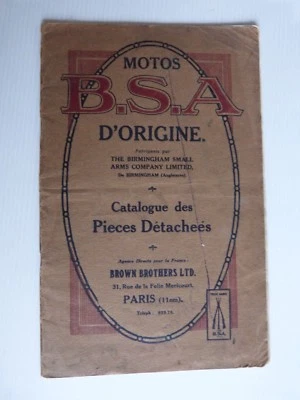 Folleto de Piezas de Repuesto de Moto BSA A 1910/1912 De Reproducción - Imagen 1 de 4