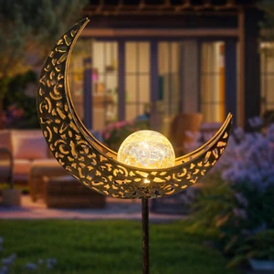 Moon Solar Lights Outdoor Garden Decor Gifts for Women,Waterproof Stakes Yard De - Picture 1 of 12