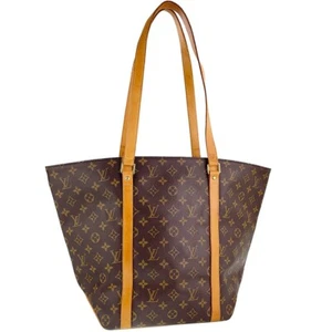 Louis Vuitton Monogram Sac Shopping Leather Fabric Brown Tote bag 2996 - Picture 1 of 23