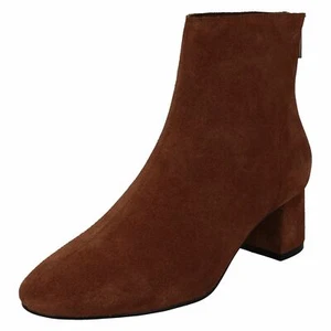 Ladies F5R1134 Heel suede leather Ankle Boots By Leather Collection Price £35.00 - Picture 1 of 9