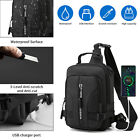Men Laptop Backpack Anti-Theft Waterproof Travel Shoulder Bag W/ USB Charge Port