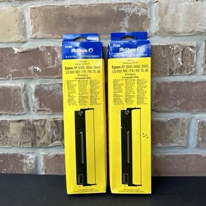 Peilkan Black Fabric Cartridge Ribbons - 2 Ribbons - P288 For EPSON AP 3000- NEW - Zdjęcie 1 z 6