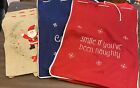 Christmas Reusable Fabric Gift Bags Lot Of 6 USED FREE SHIPPING