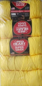 Red Heart Super Saver Yarn Bright Yellow 5-Pack - Picture 1 of 7