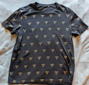 Guess - Black - Short Sleeve - All Over Print- Black & Gold - Size XL - T Shirt - Picture 1 of 3