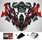 Red Flames Injection Fairing Kit Plastic Fit for Kawasaki ZX10R 2006 2007 T08