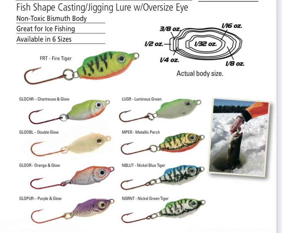 2 paquetes de plantillas de pesca en hielo Hildebrandt ThingamaJig 1/8 OZ naranja y brillante Foto 1 de 1