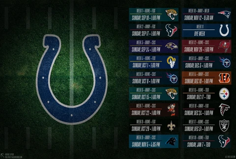 Indianapolis Colts 2023 Regular Season Schedule Poster Multiple sizes Cover